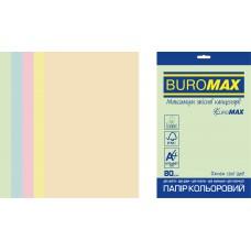 Папір кольоровий Euromax 80г/м2, PASTEL, 5кольорів, 20арк.
