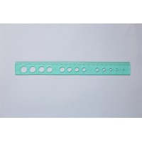 Лінійка, 25 см, трафарет геометричних фігур, прозорий пластик, 10 шт. в упаковці