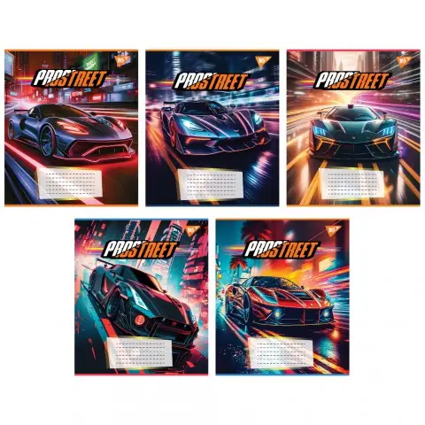 Зошити учнівські 36 аркушів лінія Yes Prostreet, 15 шт. в упаковці