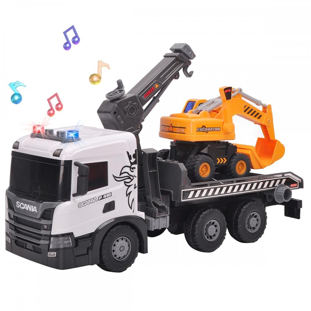 Ігровий набір серії "Super Big Truck" - АВТОКРАН SCANIA З ЕКСКАВАТОРОМ (світло, звук) 5004KS