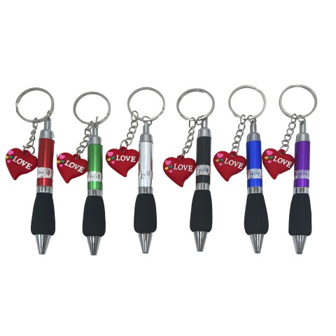 Брелок силіконовий з ручкою кульковою Серце (В асортименті)