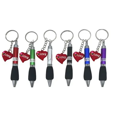 Брелок силіконовий з ручкою кульковою Серце (В асортименті)
