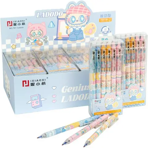 Ручка автоматична Монстрик пише-стирає синя 12 шт 757синя