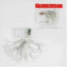 Гірлянда "Сніжинки", на батарейках, жовте світло, 2 режими, у п/е /200/