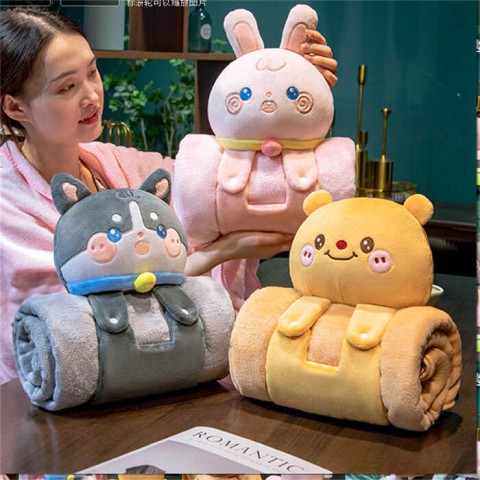 М’яка іграшка Звірятко, M18747, з пледиком, 2 заклепки (В асортименті)