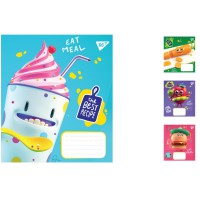 Зошити учнівські 12 аркушів клітинка. YES Eat meal, 25 шт. в упаковці