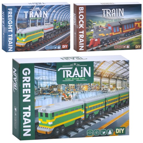 Конструктор Локомотив, ST526-8-9, 4 вагони, від 1088 деталей, (В асортименті)