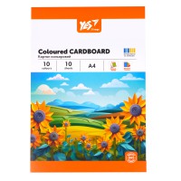 Картон кольоровий односторонній Yes Orange Line, А4, 10 аркушів, папка