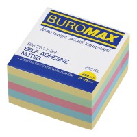 Блок для нотаток з клейким шаром, 75x75 мм, 450 аркушів, пастель