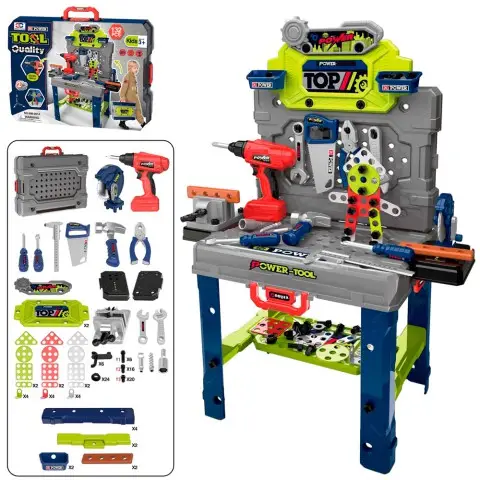 Стіл з інструментами 58,5×31,5×81,5 см шуруповерт 132 дет чемодан 008-201A