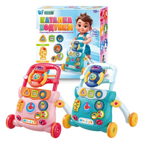 Каталка-ходунки WToys українська озвучка, сортер, кермо, пісні