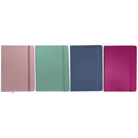 Блокнот, А5, на гумці, шкірозамінник Діловий, 70 г/м², клітинка (В асортименті)