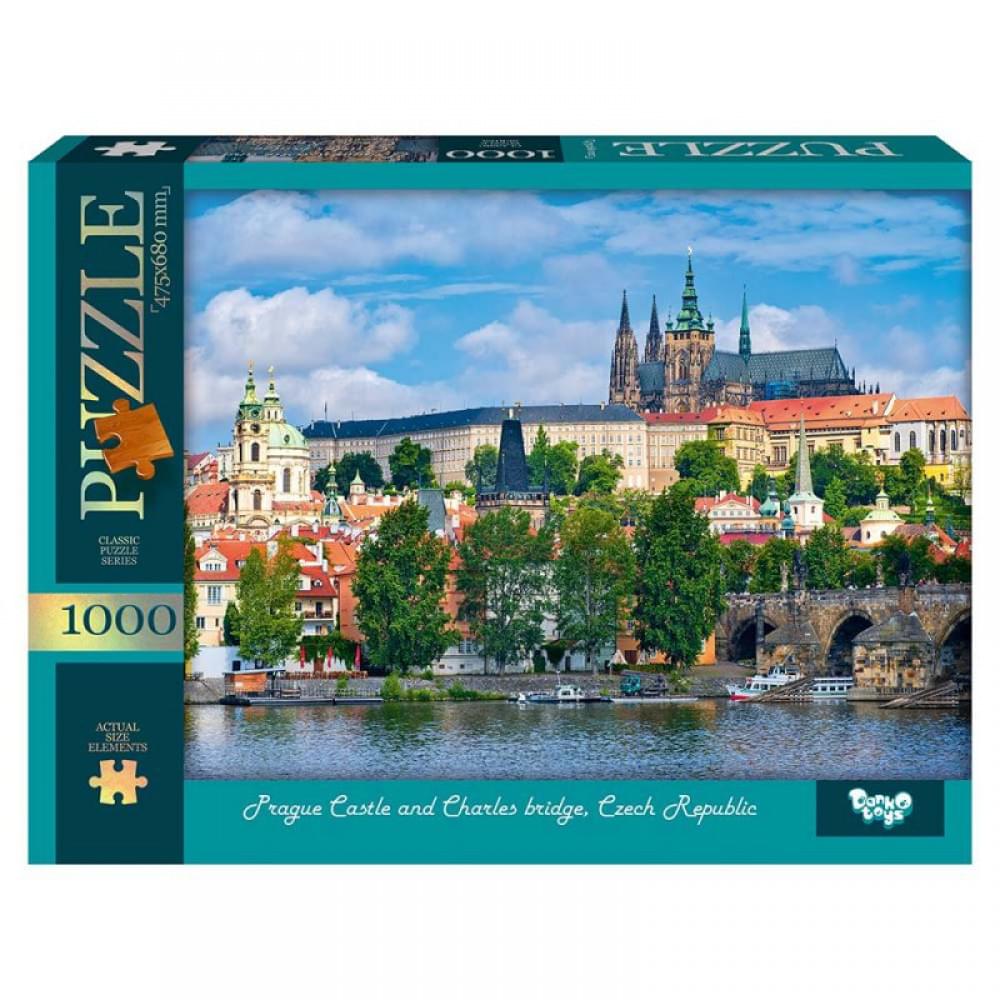 Пазли 1000 елементів, серія 13 №10 Prague Castle and Charles bridge, Czech Republic DANKO TOYS C1000-13-10