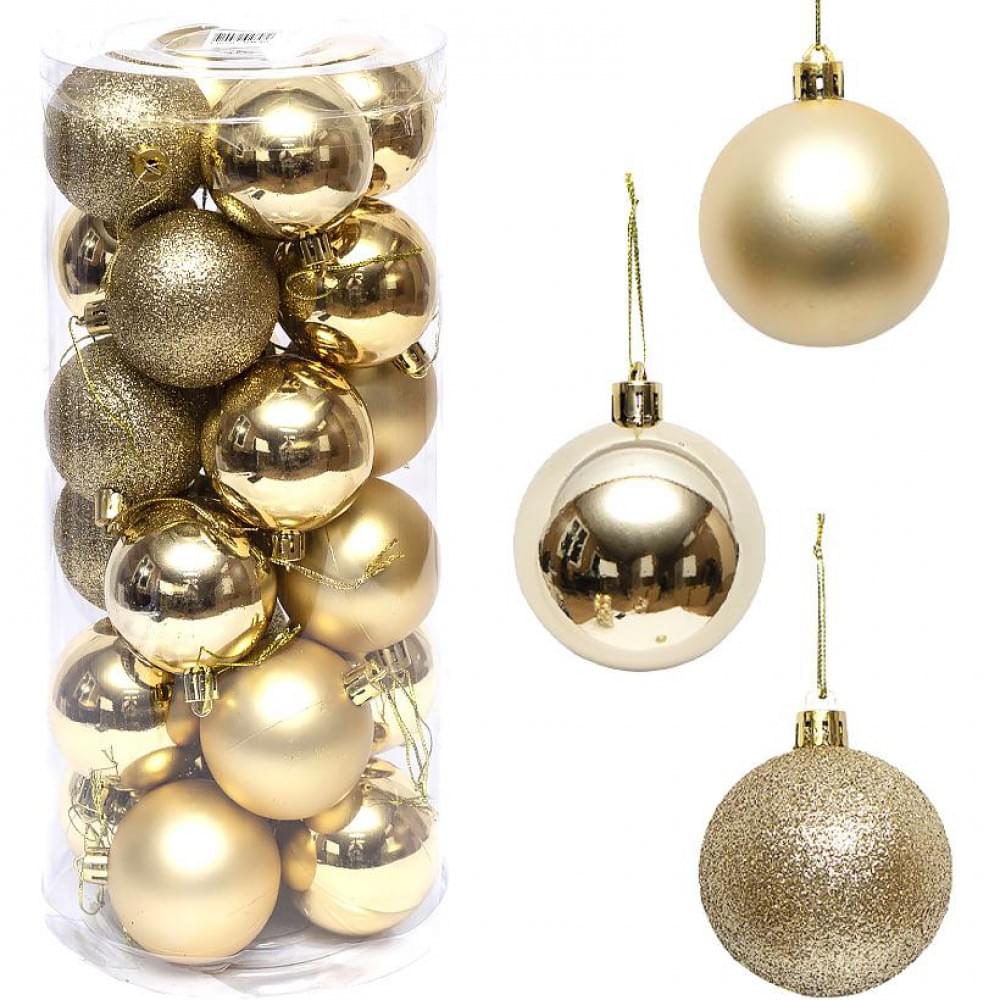 Набір кульок 24 штуки D8см "Золото" ZWH8CM тубус