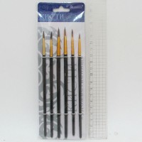 Набір пензлів нейлон та поні круглі, 6 шт. в упаковці, Європа, JO