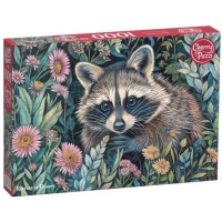 Пазли CherryPazzi Єнот серед квітів, 1000 елементів, 50x70 см, 30851