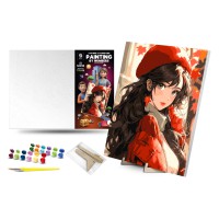 Картина за номерами Qbee Прекрасна незнайомка з дерев’яною підставкою 40×50 см QB900-026