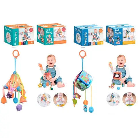 Підвіска на ліжко/коляску дзеркало пискавка прорізувач брязкальце (В асортименті) 66558-66559