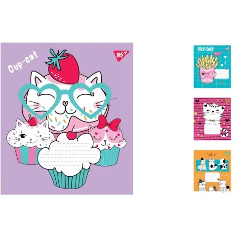 Зошити учнівські 12 аркушів коса лінія. 1В Funny animals, 25 шт. в упаковці