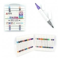 Набір скетчмаркерів акрилових Aodemei "Металік" 24 штуки, 48 кольорів у пластиковому боксі 6146-24M