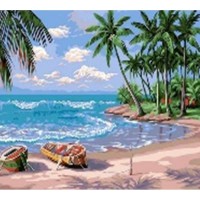Алмазна мозаїка за номерами Тропіки, 40x50 см, полотно на рамі