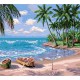 Алмазна мозаїка за номерами Тропіки, 40x50 см, полотно на рамі