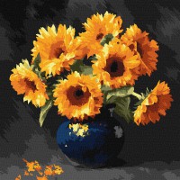 Картина за номерами Соняшник в темряві Ideyka 40×40 см КНО3330