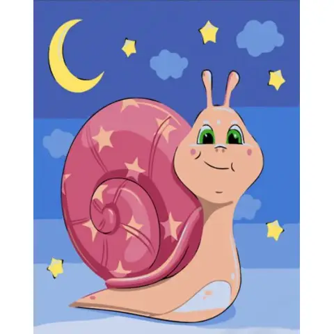 Набір для розпису по номерах Равлик з зірочками, Strateg, 30x30 см, ES151