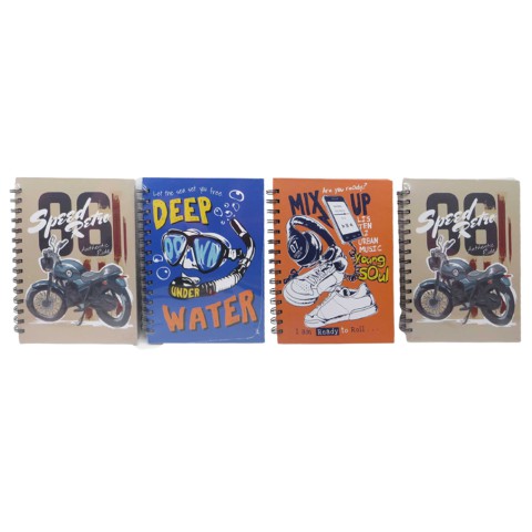 Зошит, А5, на спіралі, 80 аркушів, підлітковий, тверда обкладинка, клітинка (В асортименті)