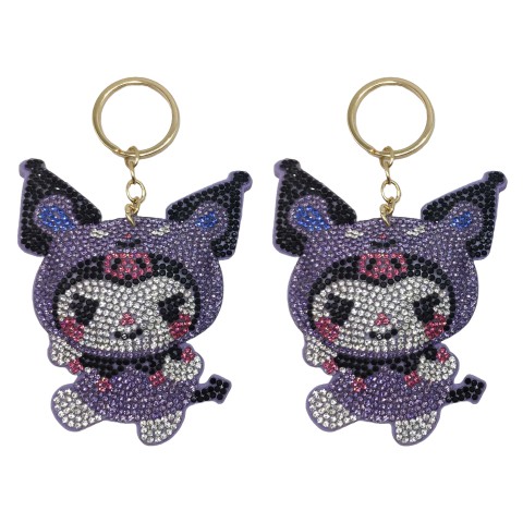 Брелок зі стразами Зайчик Kuromi 9 см 135-15-KU