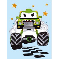 Алмазна мозаїка вибіркова Машинка зелена 15×20 см AMV1227