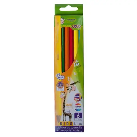 Олівці кольорові Kids Line, 6 кольорів, zb.2413