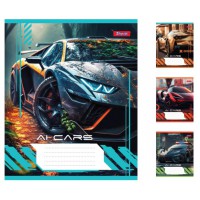 Зошити учнівські 48 аркушів лінія 1В AI cars, 10 шт. в упаковці