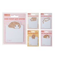 Блок для нотаток Lazy Cat, з клейким шаром, 70x94 мм, 30 аркушів, 2 шт. в упаковці
