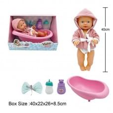 Пупс інтерактивний 40см, п'є з пляшечки, ходить на горщик, аксесуари YL2440J-C