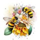 Набір для творчості алмазна картина Бджоли на соняшнику Strateg HEG88127, 30x40 см