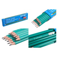 Олівці графітові пластикові, HB, з гумкою, 12 шт. в упаковці