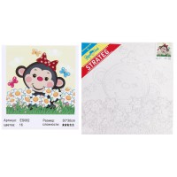 Набір для розпису по номерах Мавпенятко, Strateg, 30x30 см, ES082