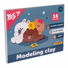 Пластилін Yes, 16 кол., 320г "Line Friends"