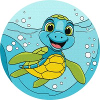 Набір для розпису по номерах 7+. "Чарівна черепашка", діаметр 19 см, КНО-R1049