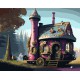 Набір для розпису по номерах Казковий дім на колесах, Strateg, 40x50 см, GS1336