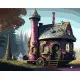 Набір для розпису по номерах Казковий дім на колесах, Strateg, 40x50 см, GS1336