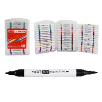 Набір скетчмаркерів акрилових двосторонніх Aodemei, 48 кольорів, пластиковий бокс, 6140-48M