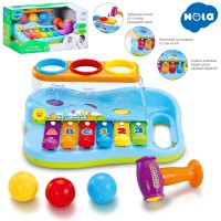 Гра ксилофон 6 тонів логіка стукалка кульки 3 шт молоток 9199
