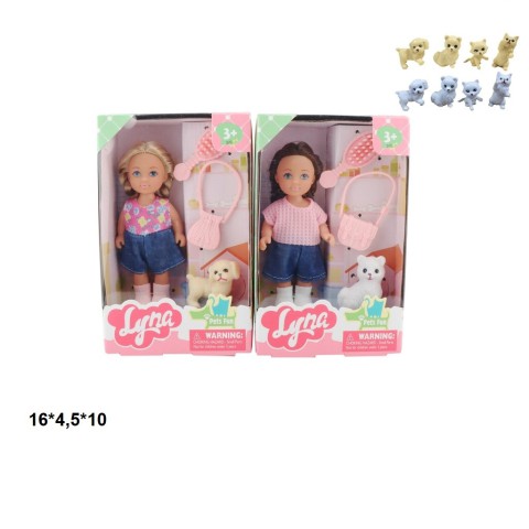 Лялька 12 см з тваринкою аксесуари (в асортименті) 4614