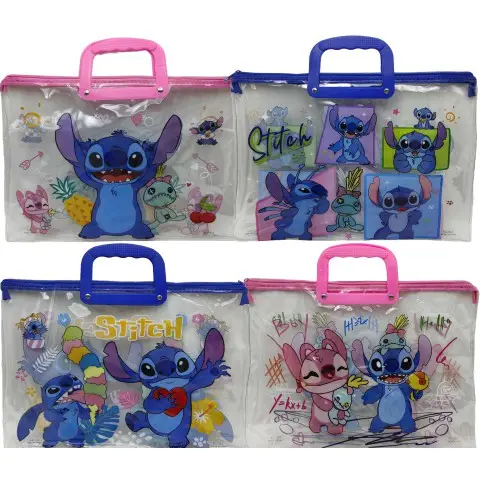 Папка-портфель ПВХ прозора Стіч, 28x39 см, 30 мкм, 33-ST (В асортименті)