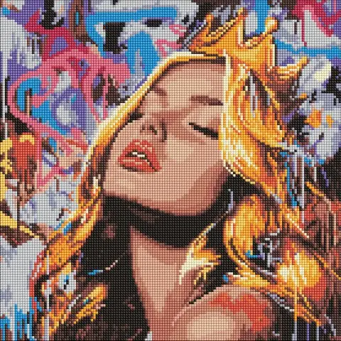 Набір з алмазною мозаїкою на підрамнику Сучасна Спляча красуня Ideyka AMO8316, 40x40 см