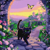 Набір для розпису по номерах Казковий кіт, Ideyka, 40x40 см, КНО6780