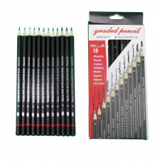 Набір олівців чорнографітних різної твердості 12шт hw-976