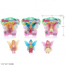 Лялька маленька фея 2 види, 3 кольори, блістер 14. 5*18. 3*3см, розмір іграшки – 10см